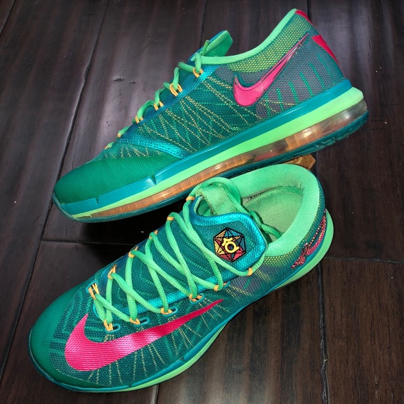 Nike Men's KD VI Elite 'Hero Pack' Turbo Green/Vivid Pink/Nightshade 642838-300 - Picture 13 of 15
